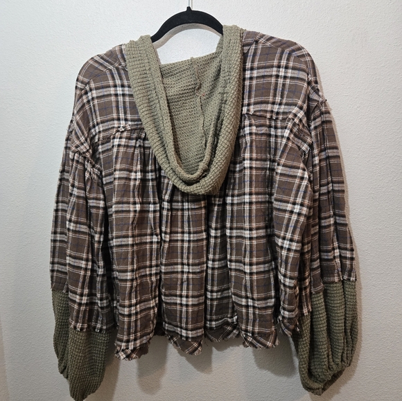 Miss Me NWT Olive Green Plaid Pullover Medium - Picture 9 of 13